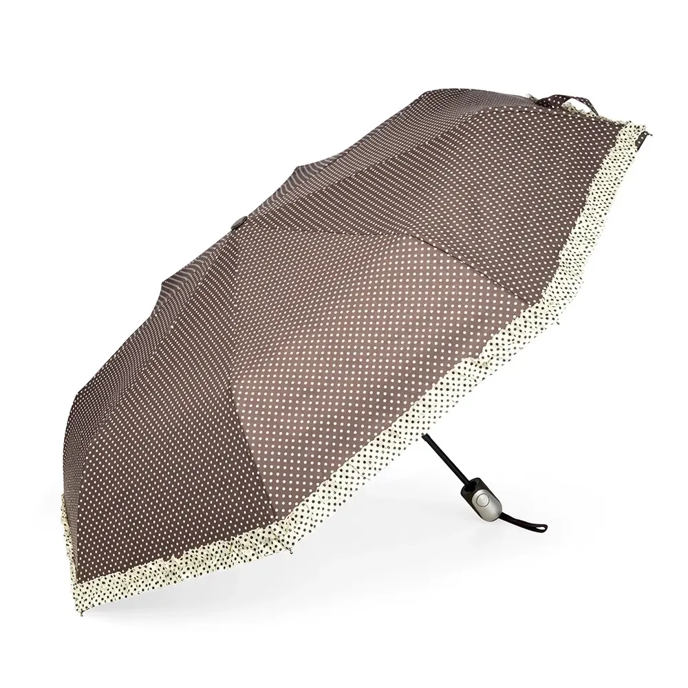 Guarda-chuva Automático com Alça de Nylon Fixa na Ponta Personalizado, cor marrom