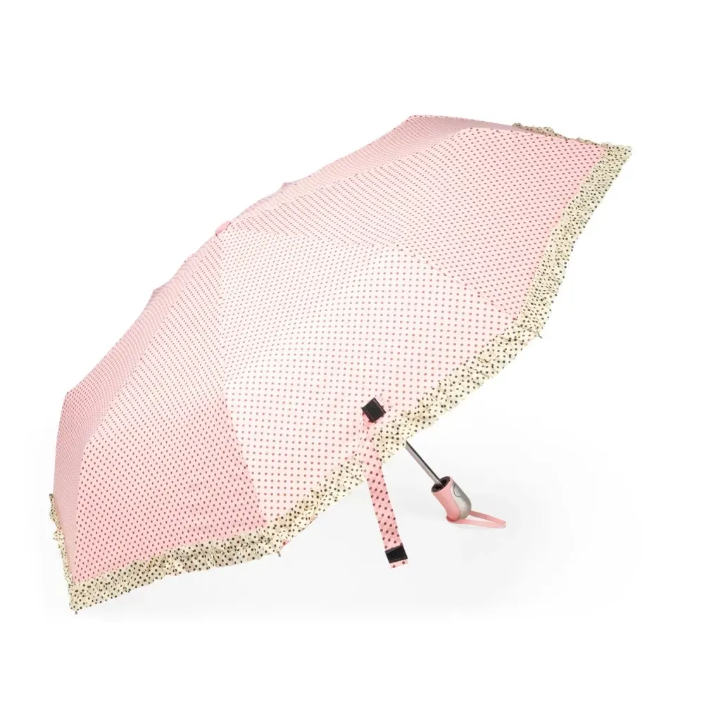 Guarda-chuva Automático com Alça de Nylon Fixa na Ponta Personalizado, cor rosa claro