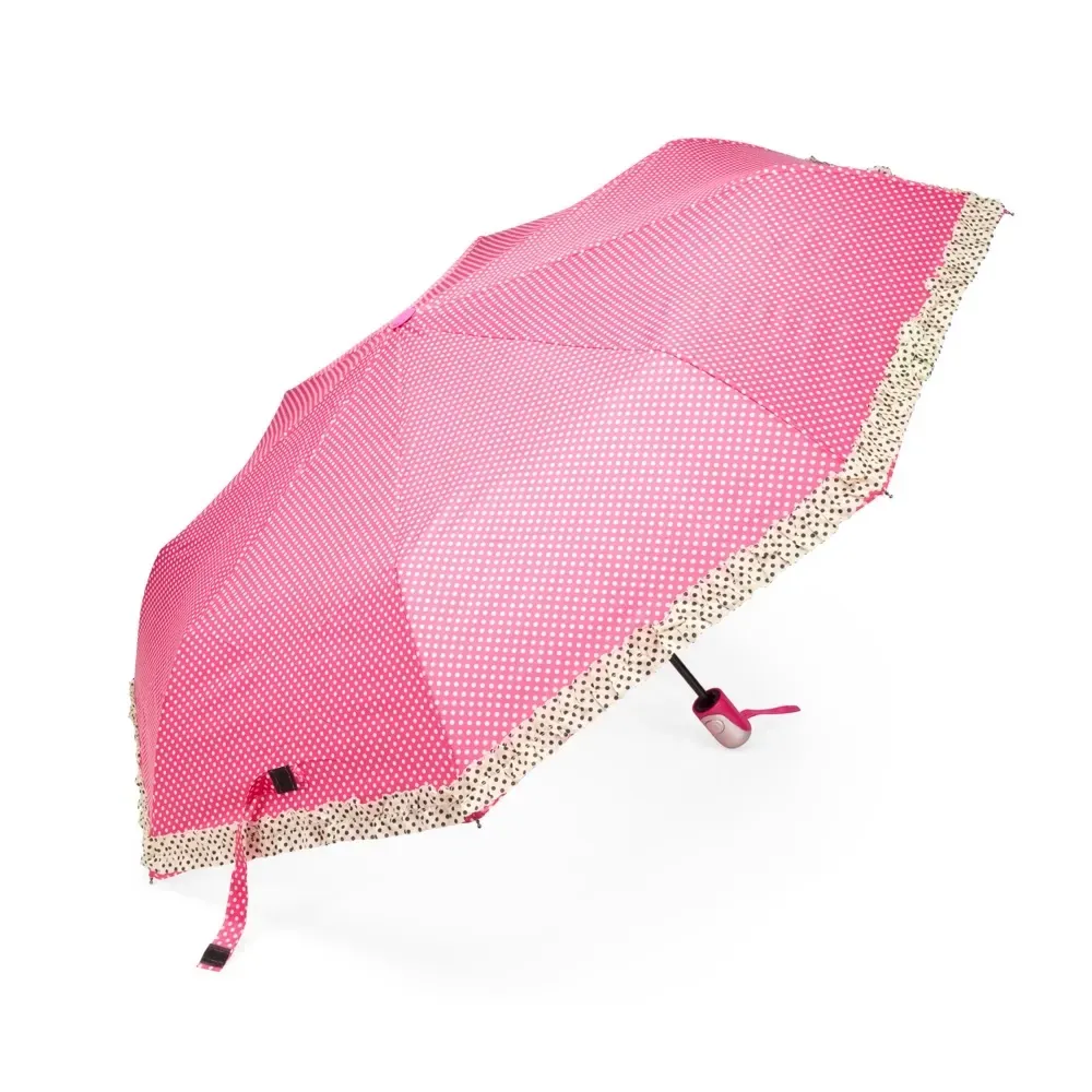 Guarda-chuva Automático com Alça de Nylon Fixa na Ponta Personalizado, cor rosa escuro