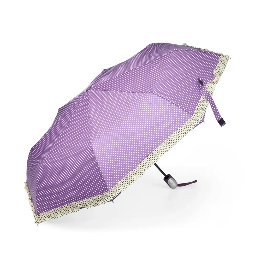 Guarda-chuva Automático com Alça de Nylon Fixa na Ponta Personalizado, cor roxa