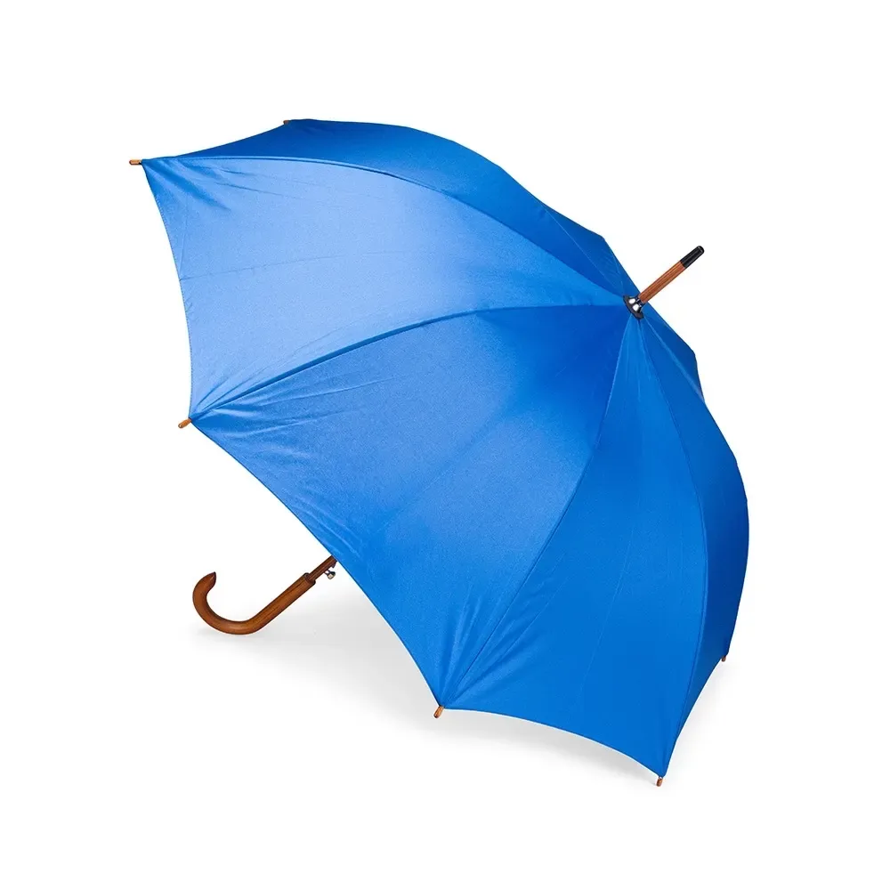 Guarda-chuva Automático Cabo de Madeira de Bétula Personalizado, cor azul