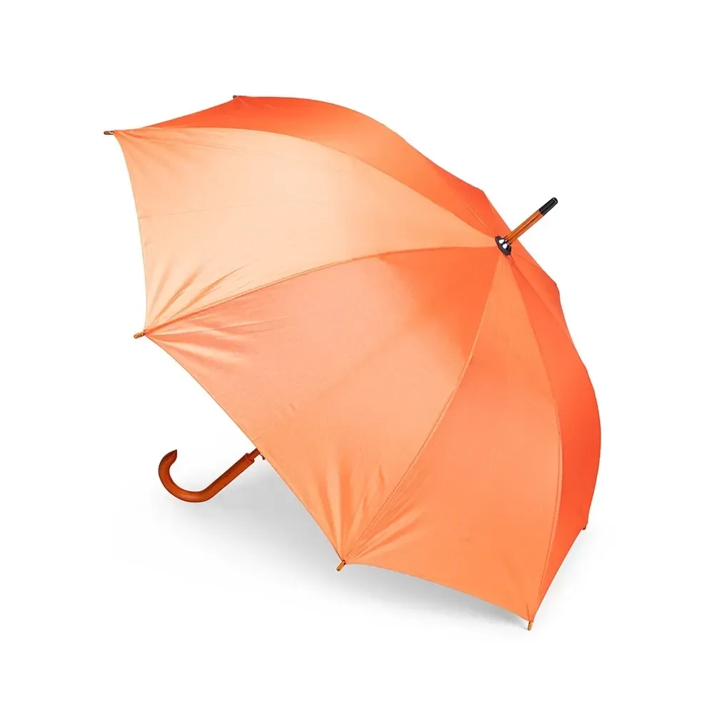 Guarda-chuva Automático Cabo de Madeira de Bétula Personalizado, cor laranja