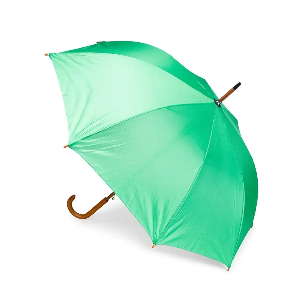 Guarda-chuva Automático Cabo de Madeira de Bétula Personalizado, cor verde