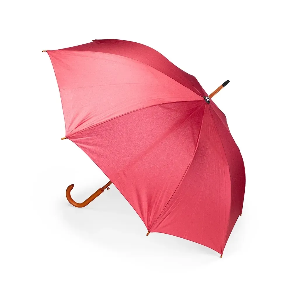 Guarda-chuva Automático Cabo de Madeira de Bétula Personalizado, cor vinho