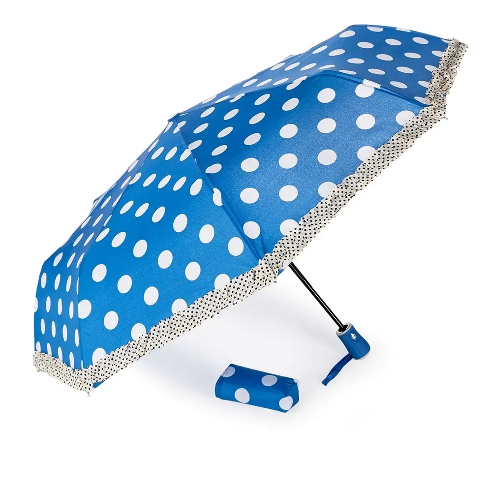 Guarda-chuva Automático com Cordão de Nylon Personalizado, cor azul
