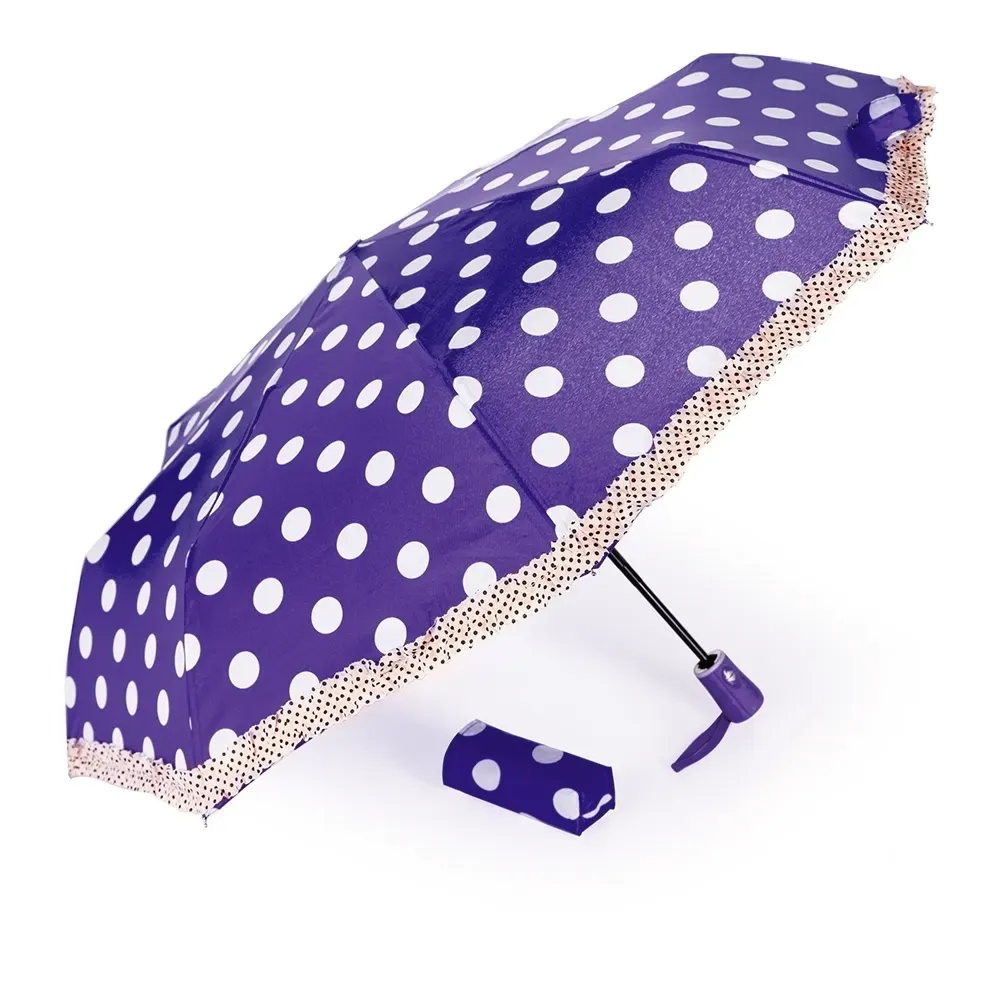 Guarda-chuva Automático com Cordão de Nylon Personalizado, cor roxa