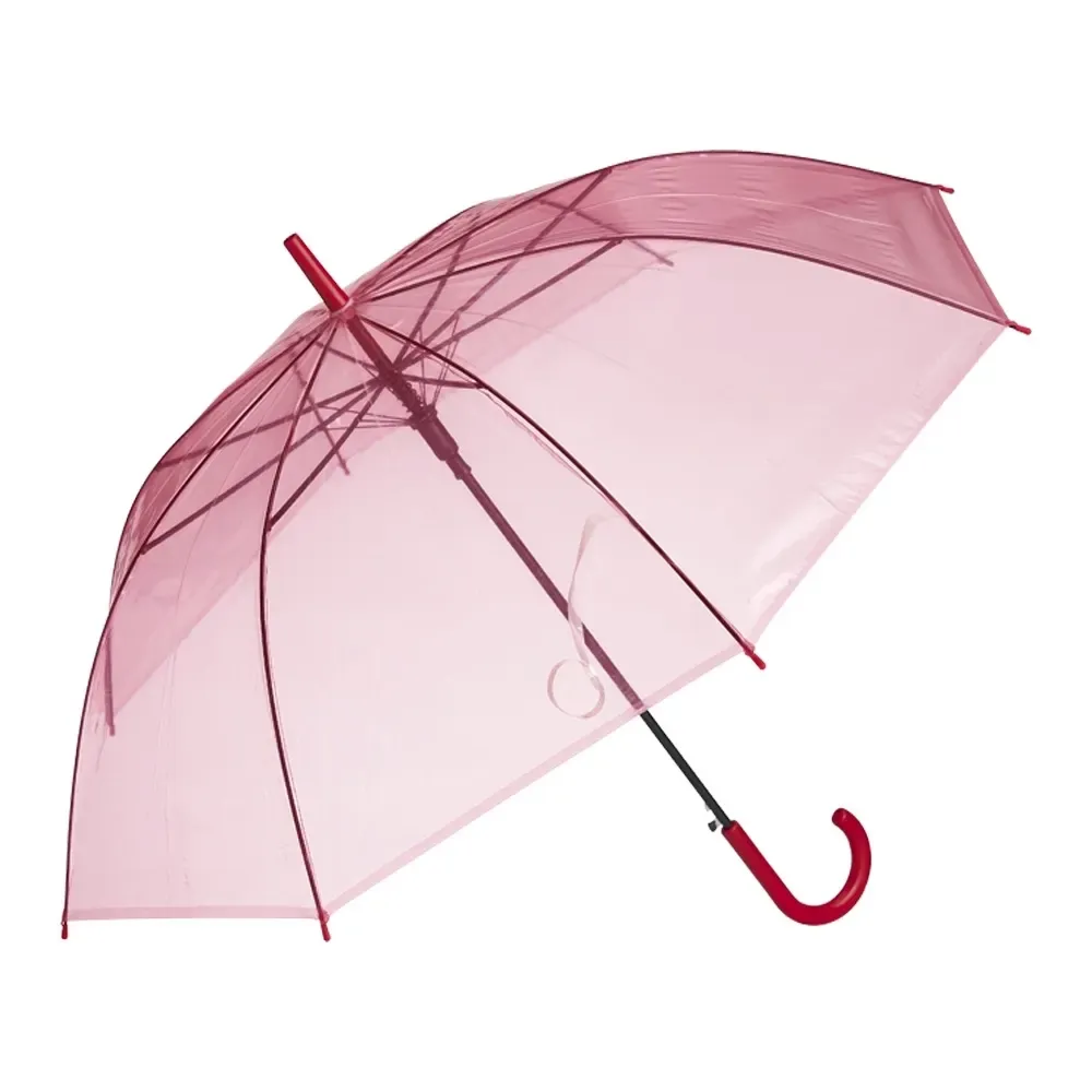 Guarda-chuva Automático Plástico 8 Varetas Personalizado, cor vermelha