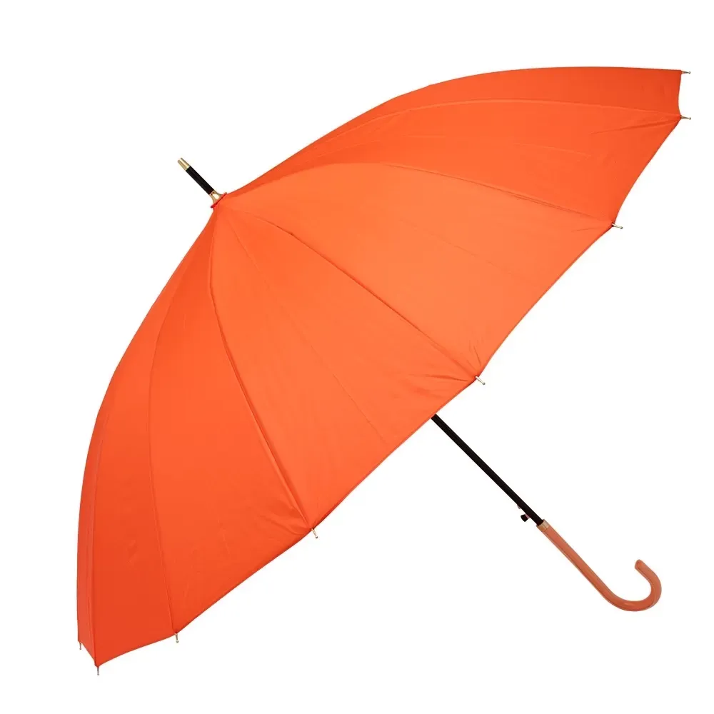 Guarda-chuva Automático 16 Varetas Couro Sintético Personalizado, cor laranja