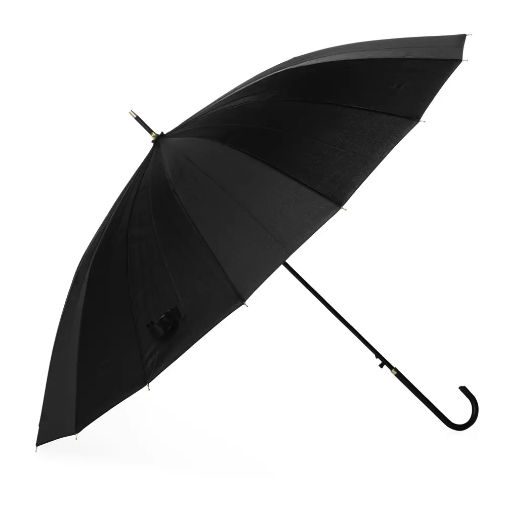 Guarda-chuva Automático 16 Varetas Couro Sintético Personalizado, cor preta