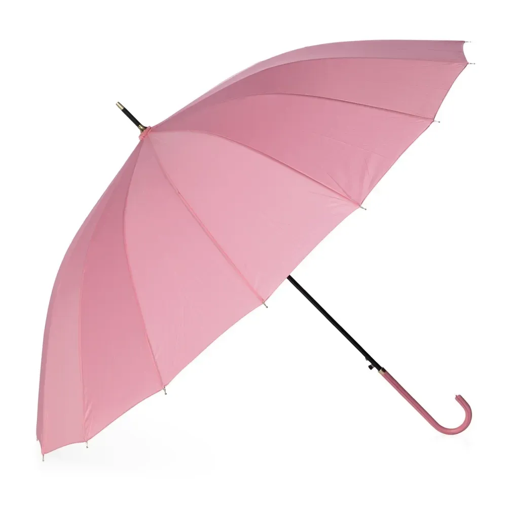 Guarda-chuva Automático 16 Varetas Couro Sintético Personalizado, cor rosa