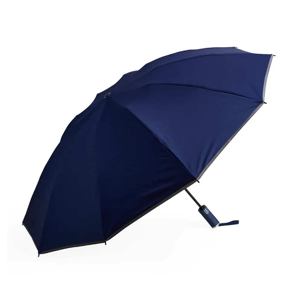 Guarda-chuva Automático com Bordas Refletivas Personalizado, cor azul