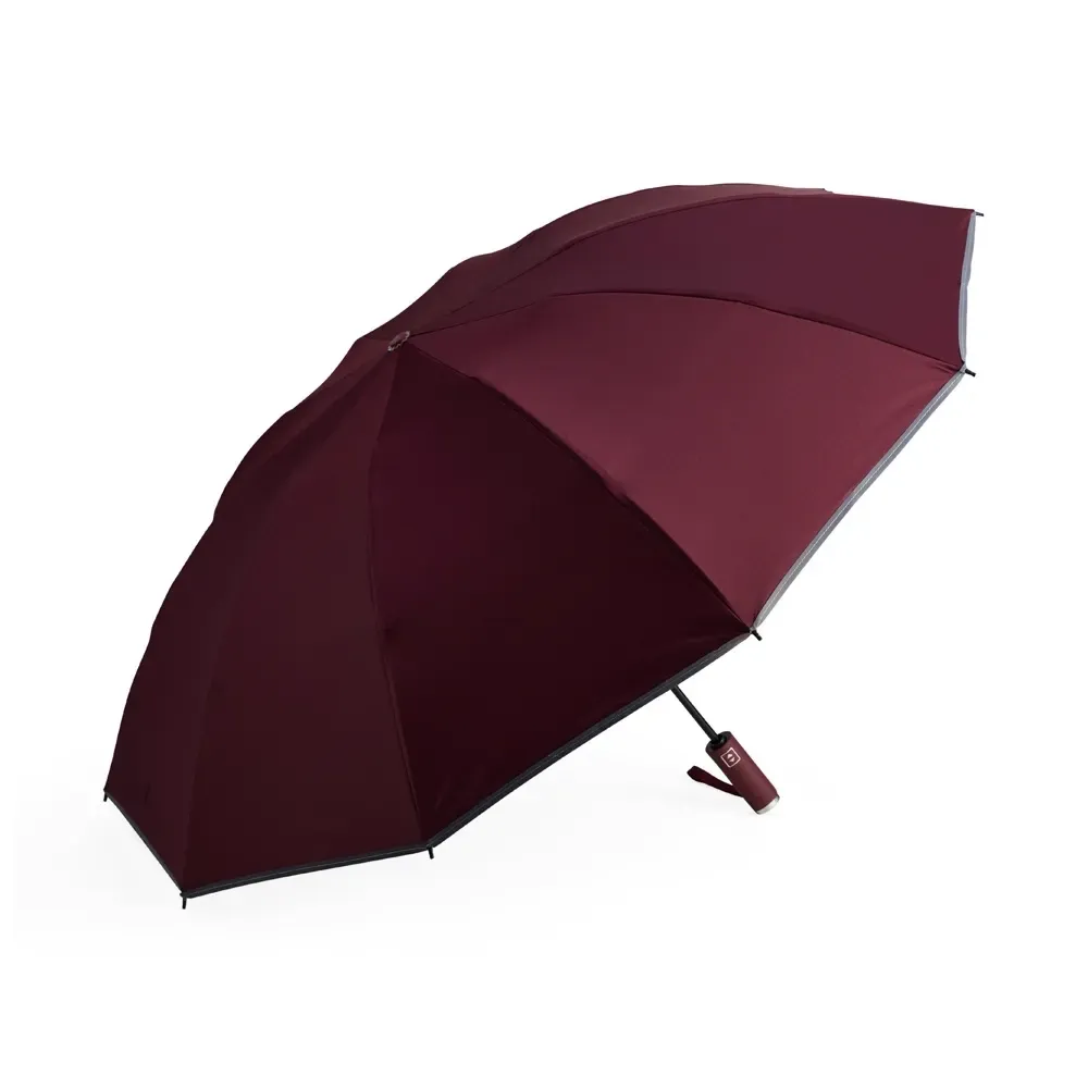 Guarda-chuva Automático com Bordas Refletivas Personalizado, cor vermelha