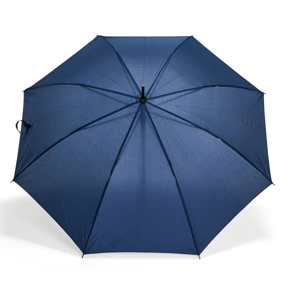 Guarda-chuva Automático Pongee Cabo de Madeira Personalizado, cor azul escuro