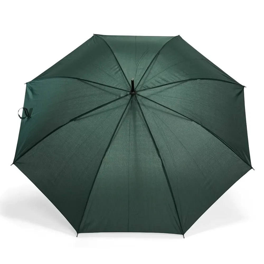 Guarda-chuva Automático Pongee Cabo de Madeira Personalizado, cor verde escuro