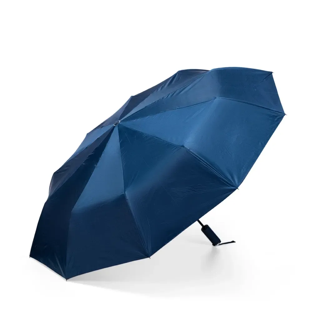 Guarda-chuva Automático com Retração e Alça de Poliéster Personalizado, cor azul