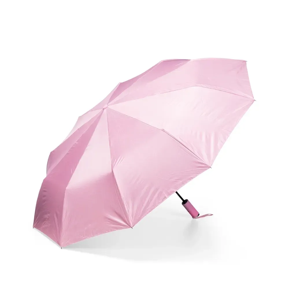 Guarda-chuva Automático com Retração e Alça de Poliéster Personalizado, cor rosa