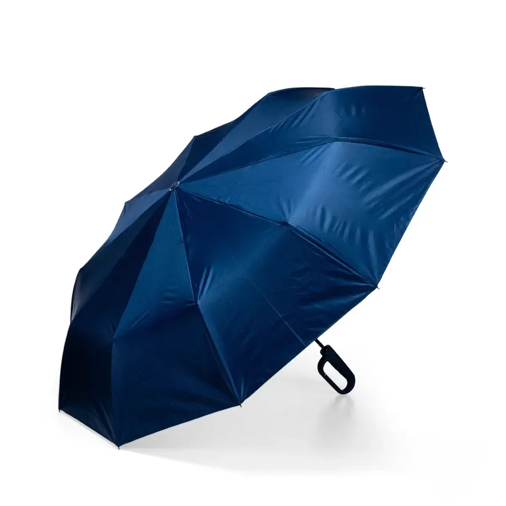 Guarda-chuva Automático com Retração e Pegador Mosquetão Personalizado, cor azul
