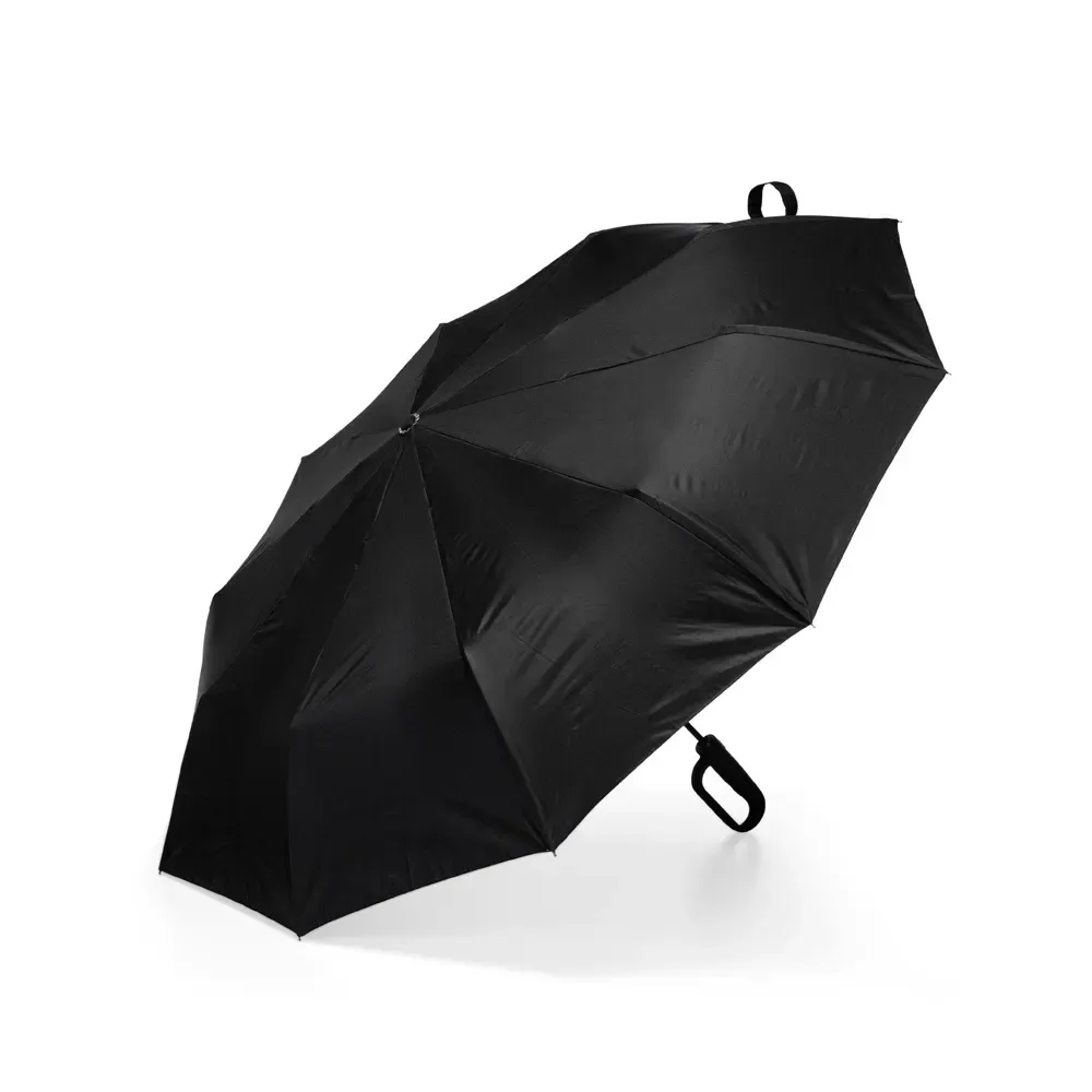 Guarda-chuva Automático com Retração e Pegador Mosquetão Personalizado, cor preta