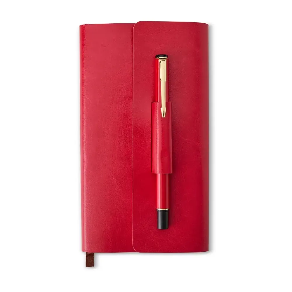 Kit para anotações personalizado com caneta vermelho