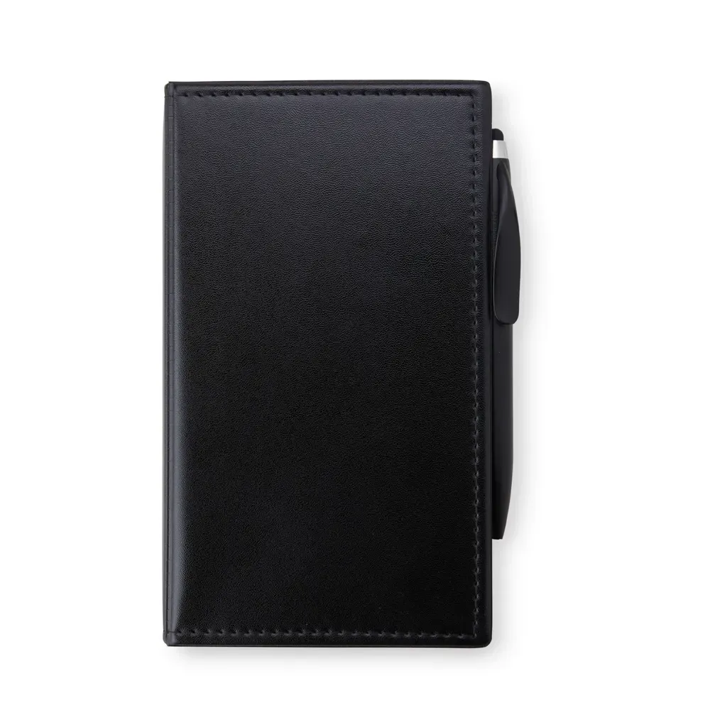 Kit para anotações personalizado em couro sintético preto
