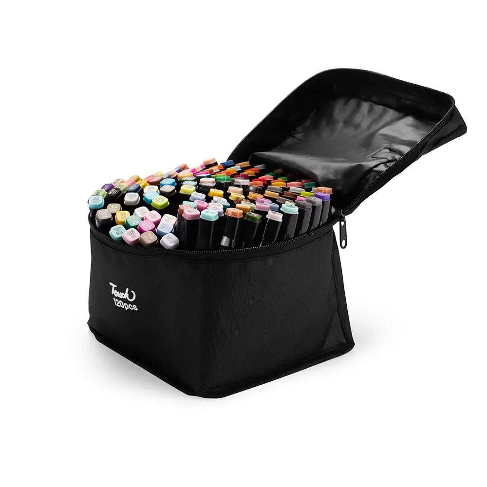 "Kit de Canetas Marcadoras Personalizado Pontas Duplas 120 Cores colorido"