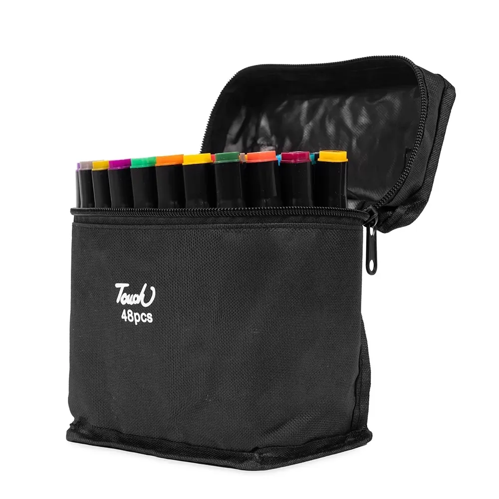 "Kit de Canetas Marcadoras Personalizado Pontas Duplas 48 Cores colorido"