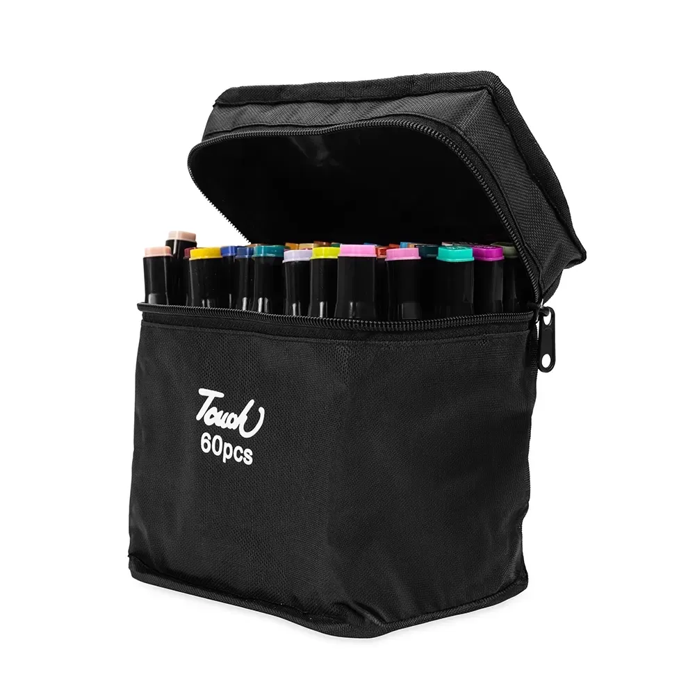 "Kit de Canetas Marcadoras Personalizado Pontas Duplas 60 Cores colorido"
