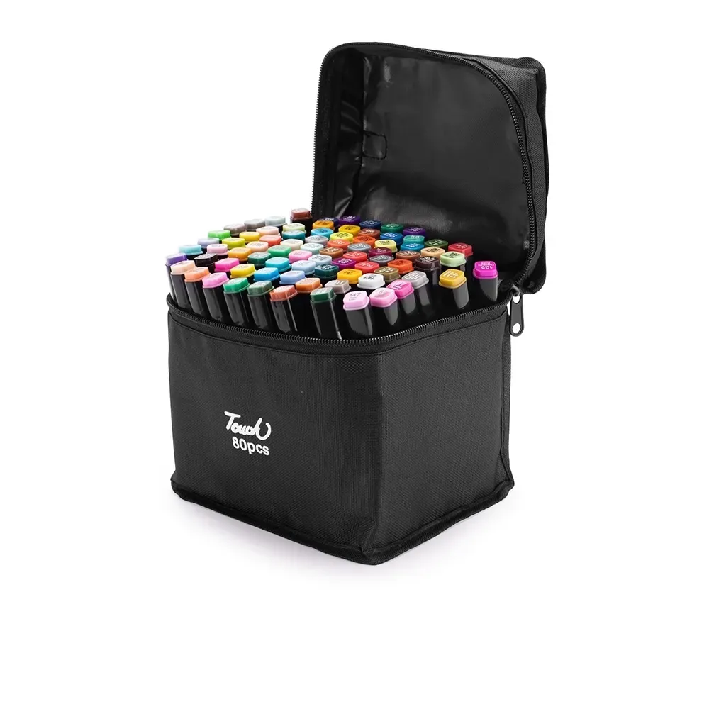 "Kit de Canetas Marcadoras Personalizado Pontas Duplas 80 Cores colorido"