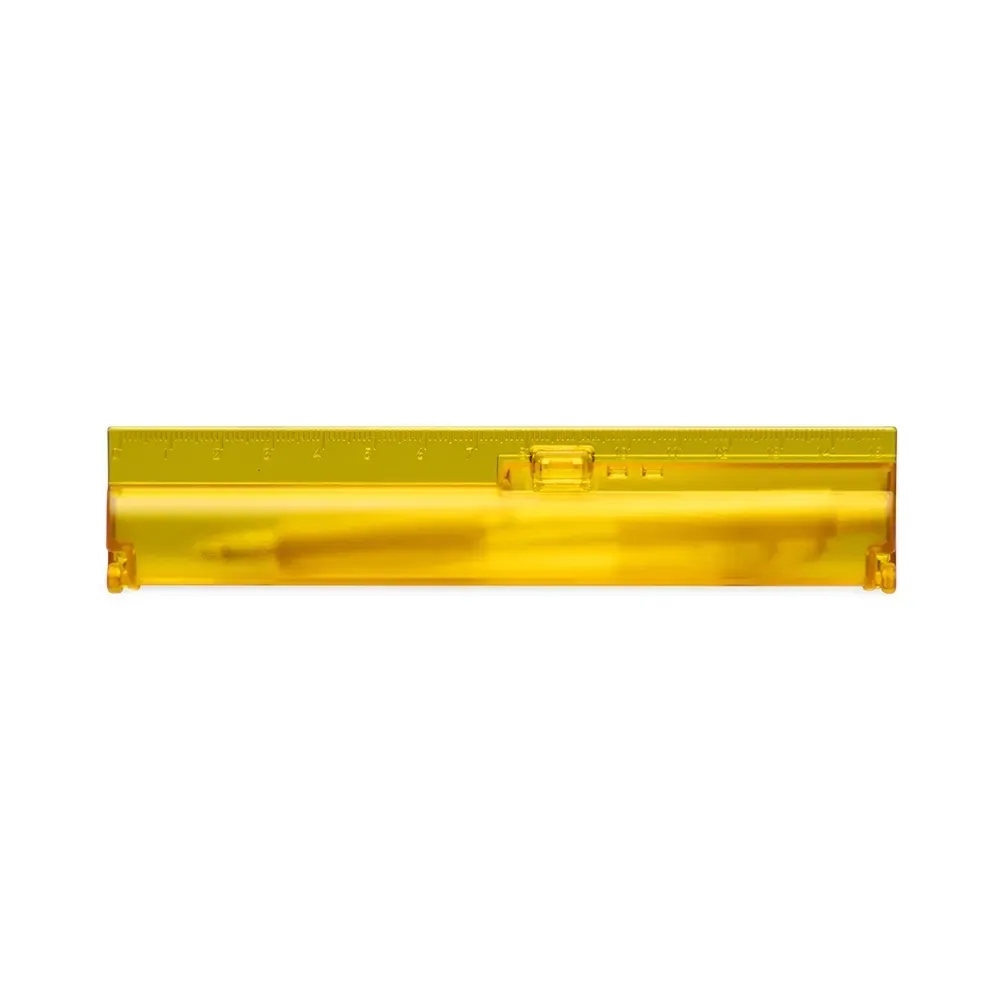 Kit estojo com caneta plástica personalizado amarelo