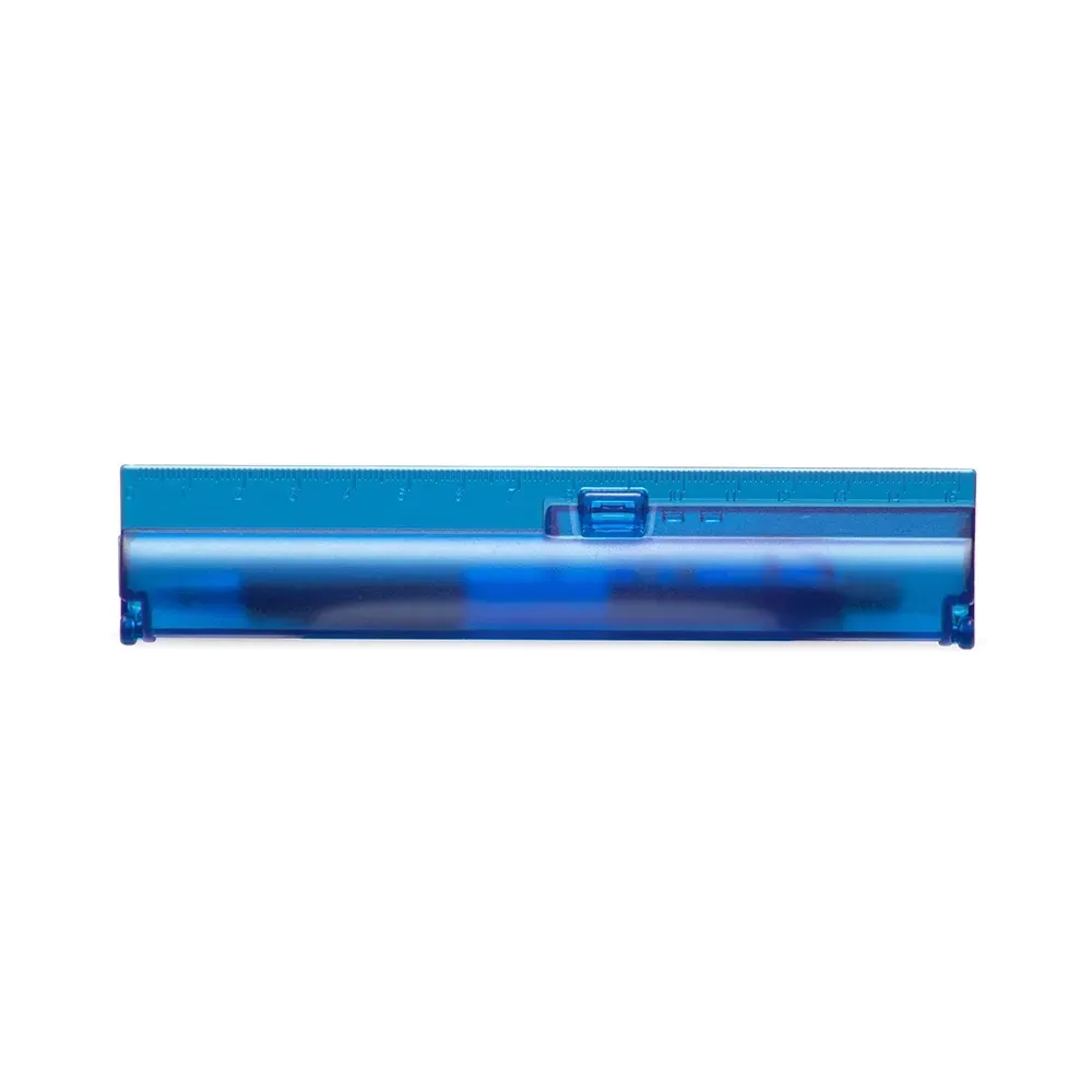 Kit estojo com caneta plástica personalizado azul