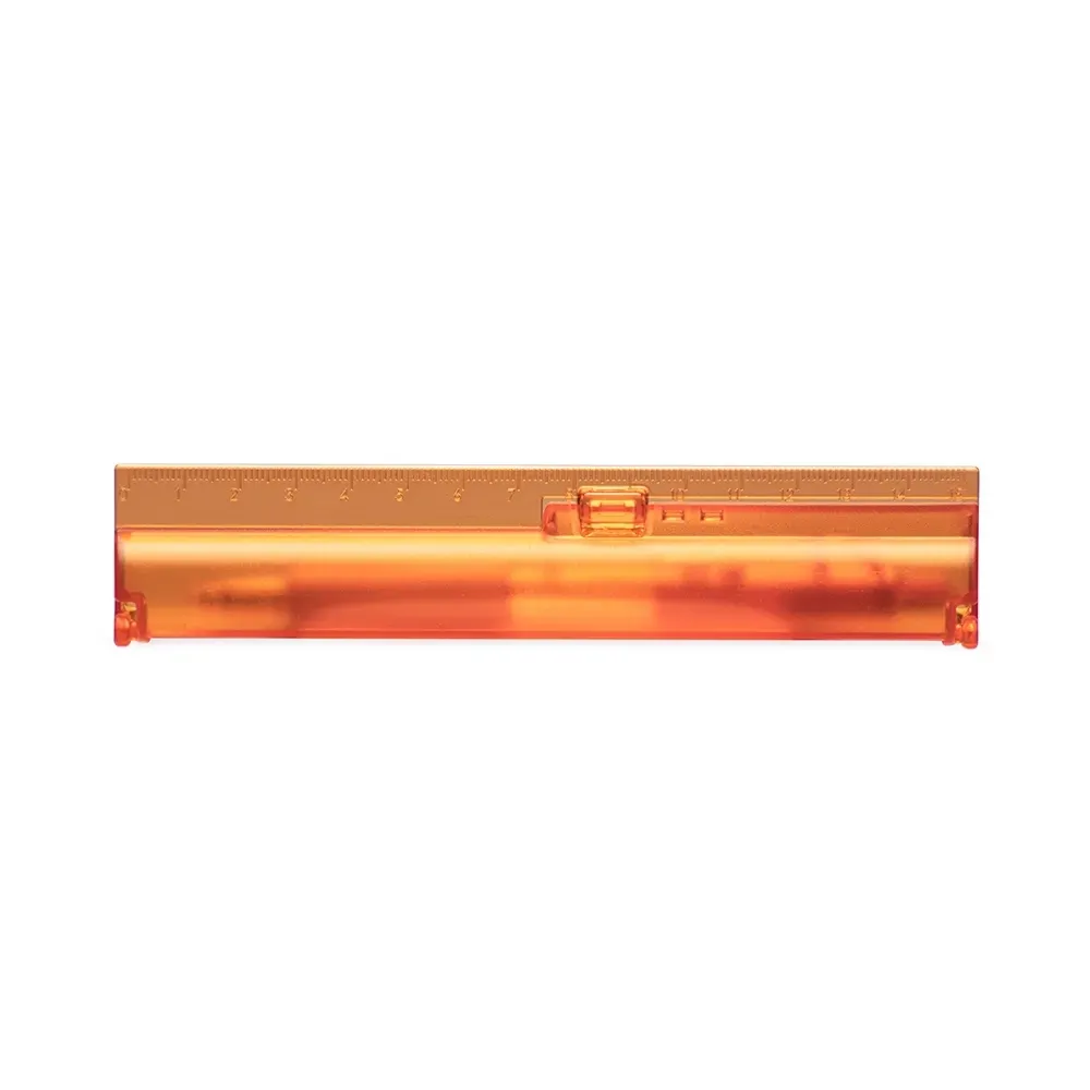 Kit estojo com caneta plástica personalizado laranja