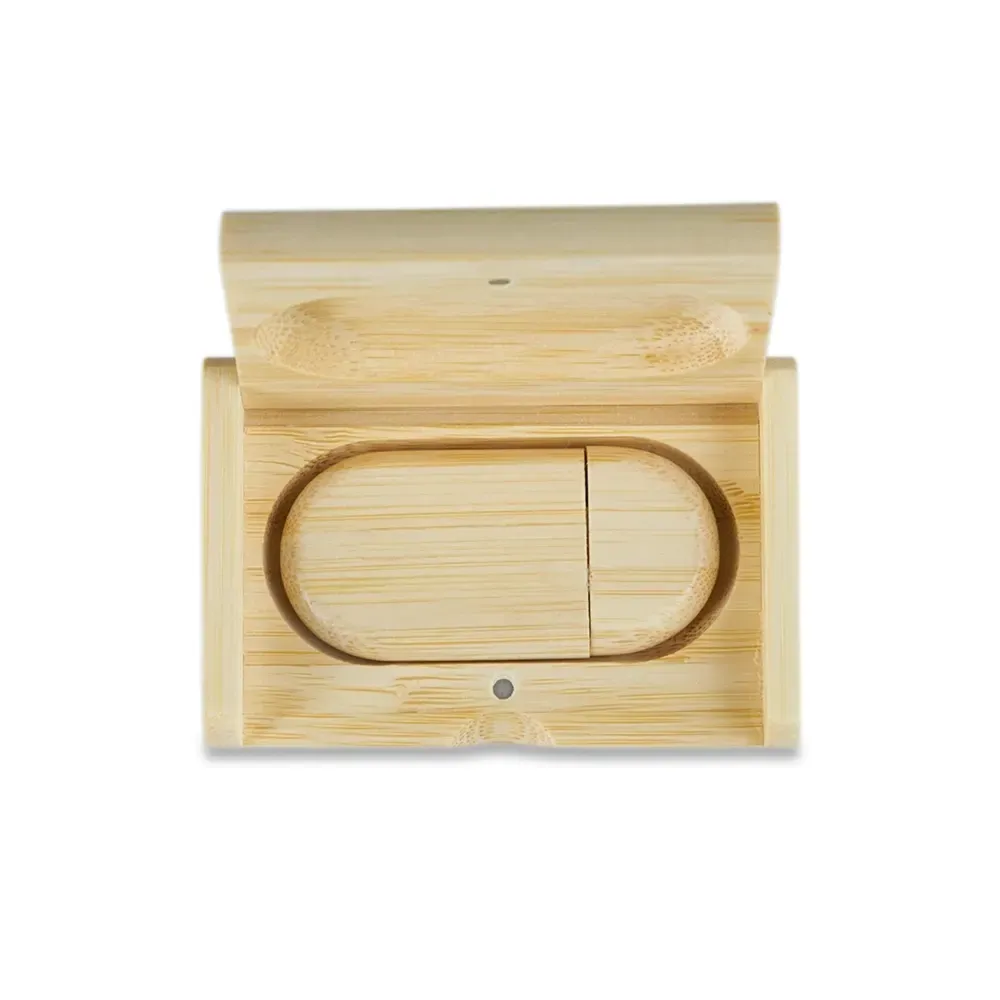 Kit Pen Drive Ecológico de Bambu 4GB a 32GB, cor bambu