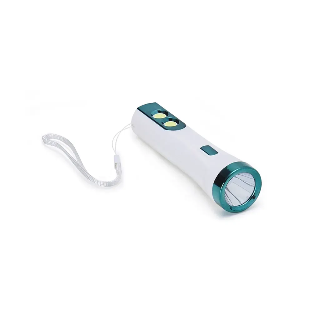 Lanterna Plástica Recarregável com Luz Lateral tipo Luminária Personalizada, cor verde