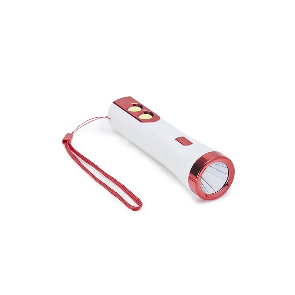 Lanterna Plástica Recarregável com Luz Lateral tipo Luminária Personalizada, cor vermelha