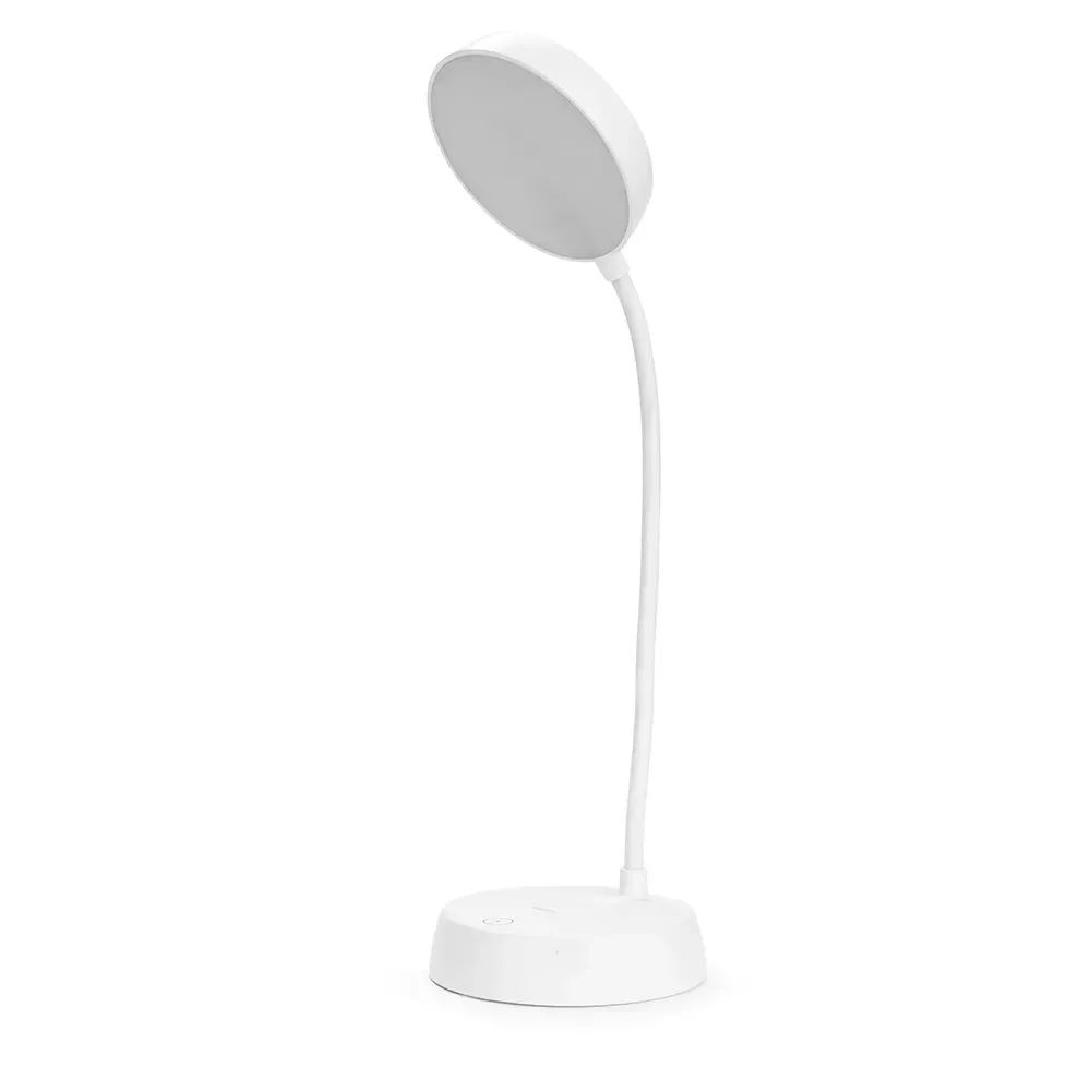 Luminária de Mesa Articulável Recarregável 10 LEDs 35 cm Personalizada, cor branca