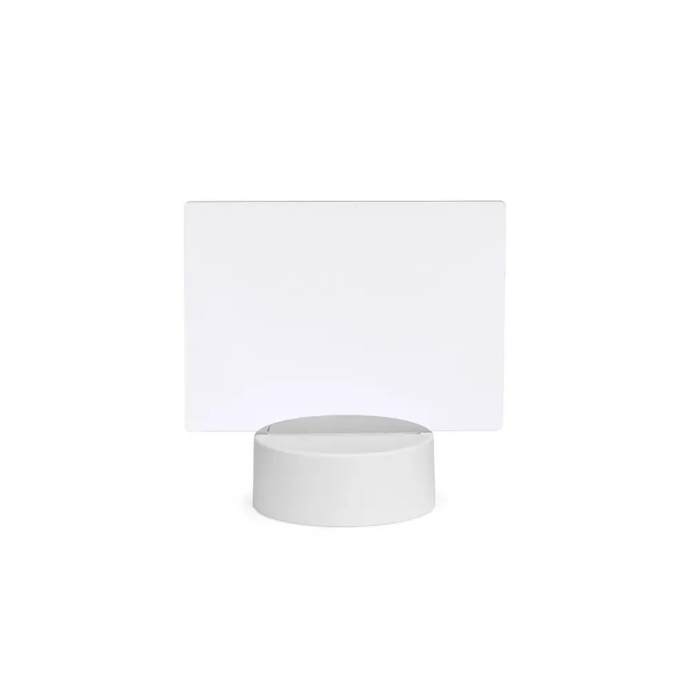 Luminária Led de Mesa com Caneta Giz Líquido e Pilha AA Personalizada, cor branca