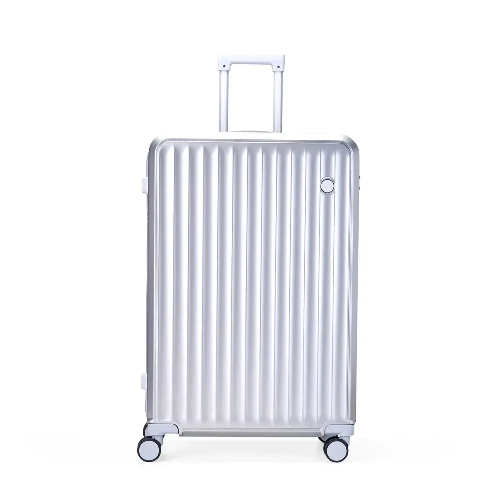 Mala de viagem personalizada 105 litros em ABS+PC com cadeado TSA, cor prata