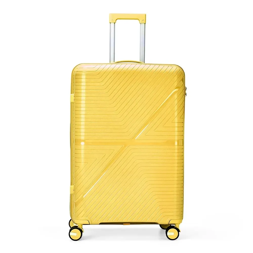 Mala de viagem personalizada 106 litros com cadeado TSA, cor amarela