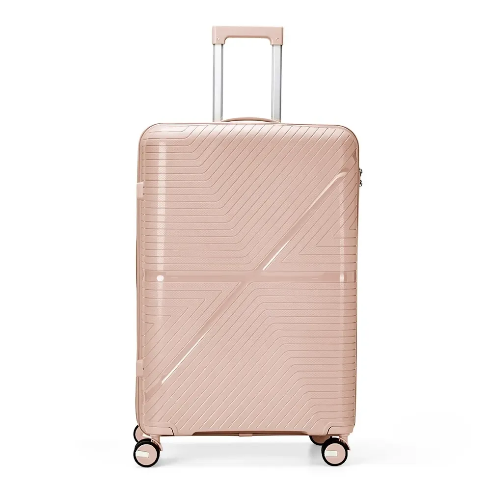 Mala de viagem personalizada 106 litros com cadeado TSA, cor rosa