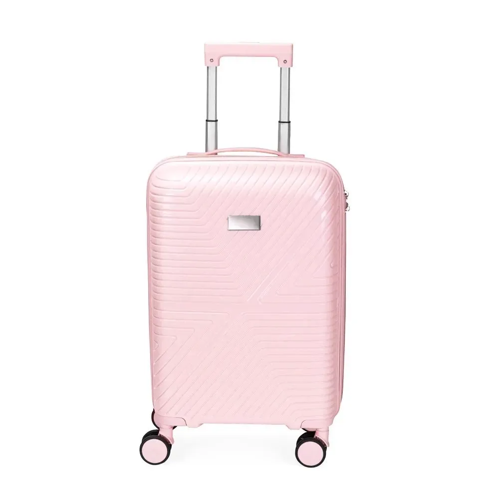 Mala de viagem personalizada 30 litros com cadeado TSA e padrão ANAC, cor rosa