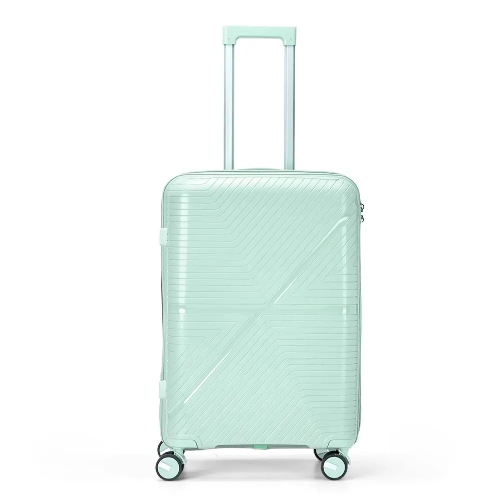 Mala de viagem personalizada 67 litros em plástico resistente com cadeado TSA, cor verde