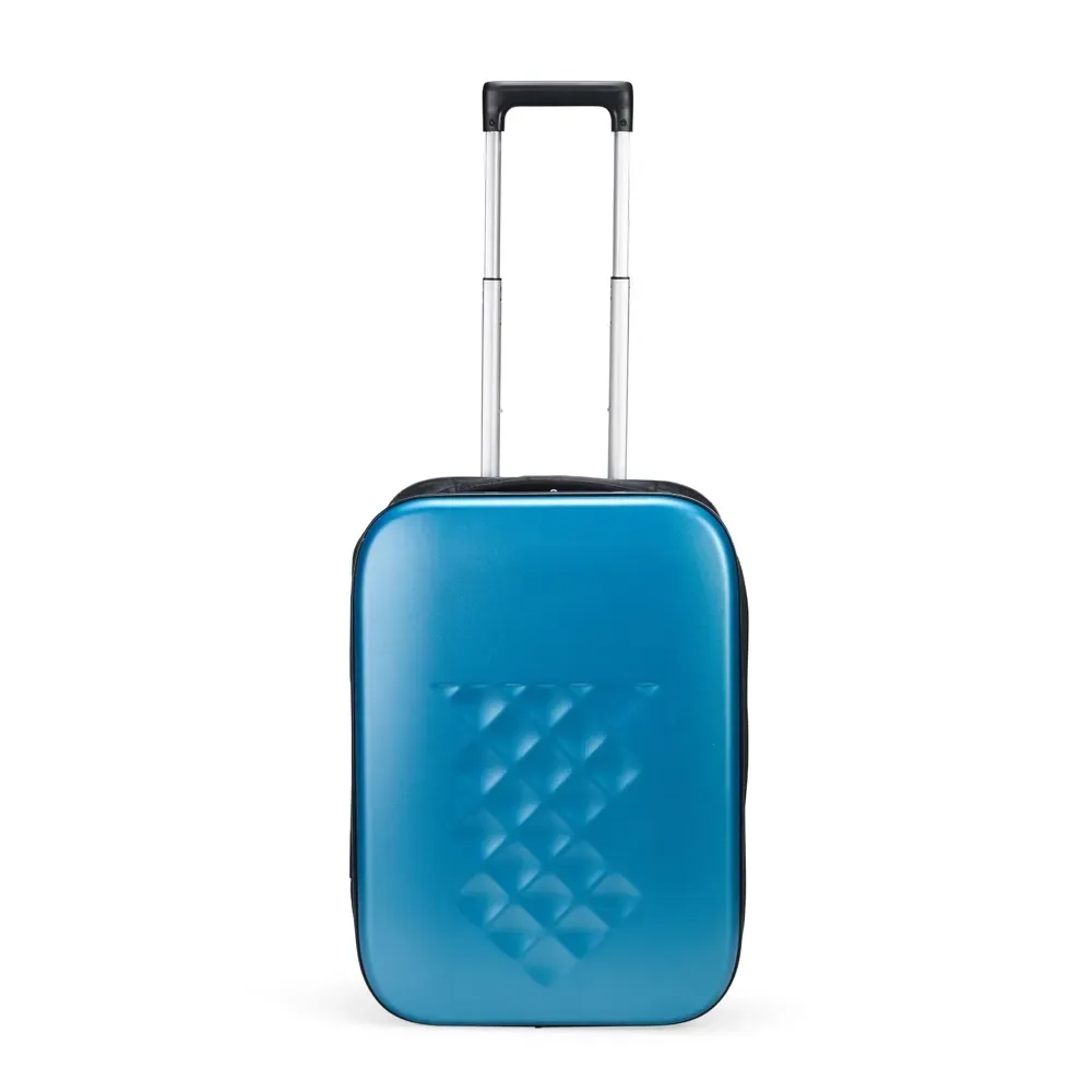 Mala de viagem retrátil slim dobrável personalizada, 40 litros, cor azul