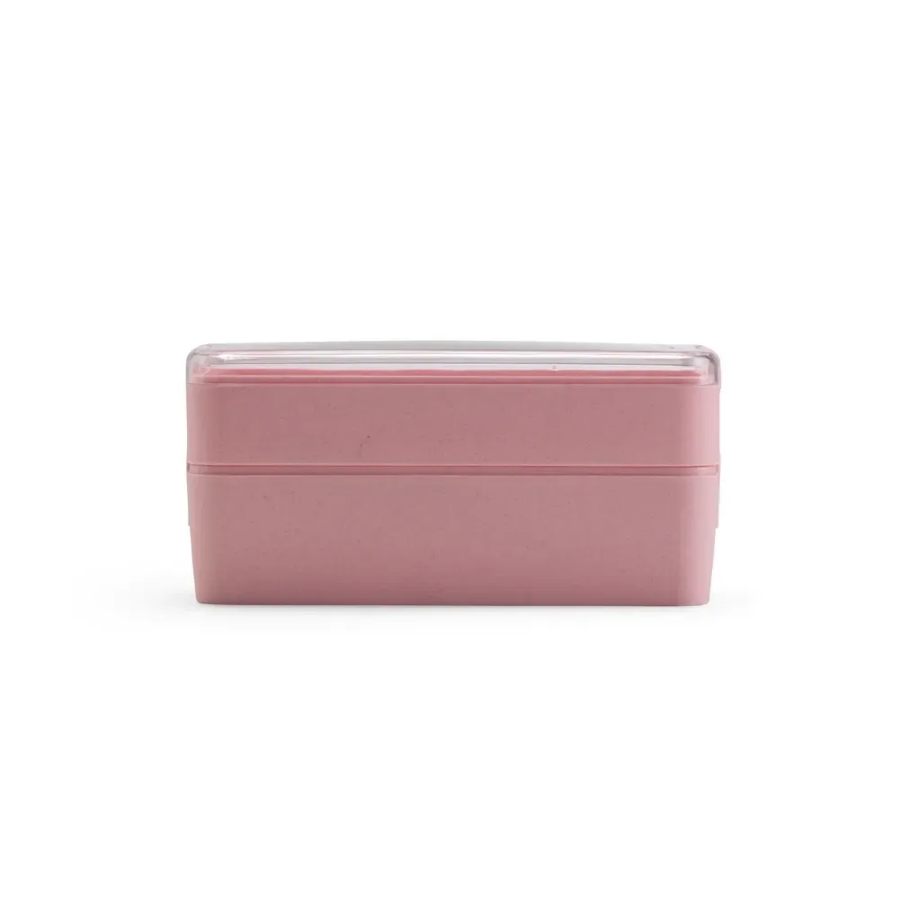Marmita dupla plástica 750ml personalizada, cor rosa