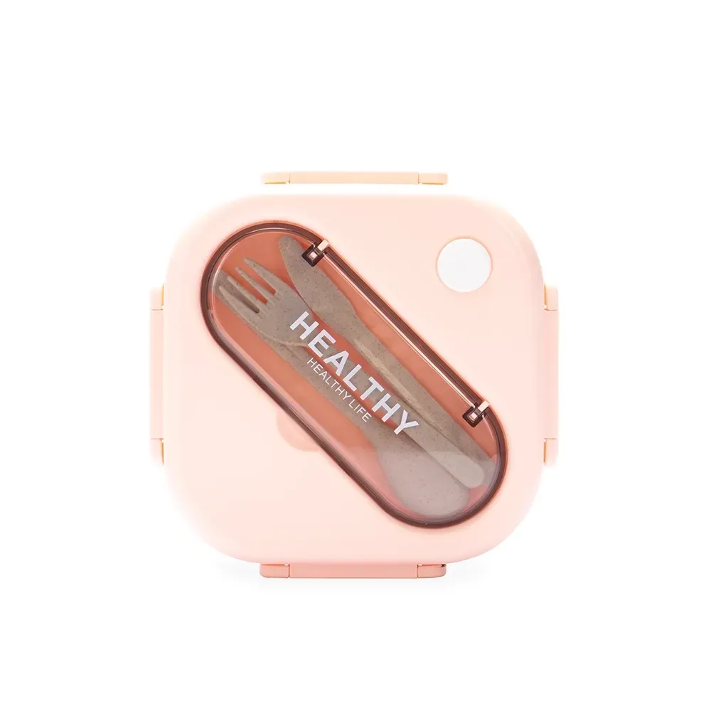 Marmita hermética plástica 1,2 litro personalizada, cor rosa claro