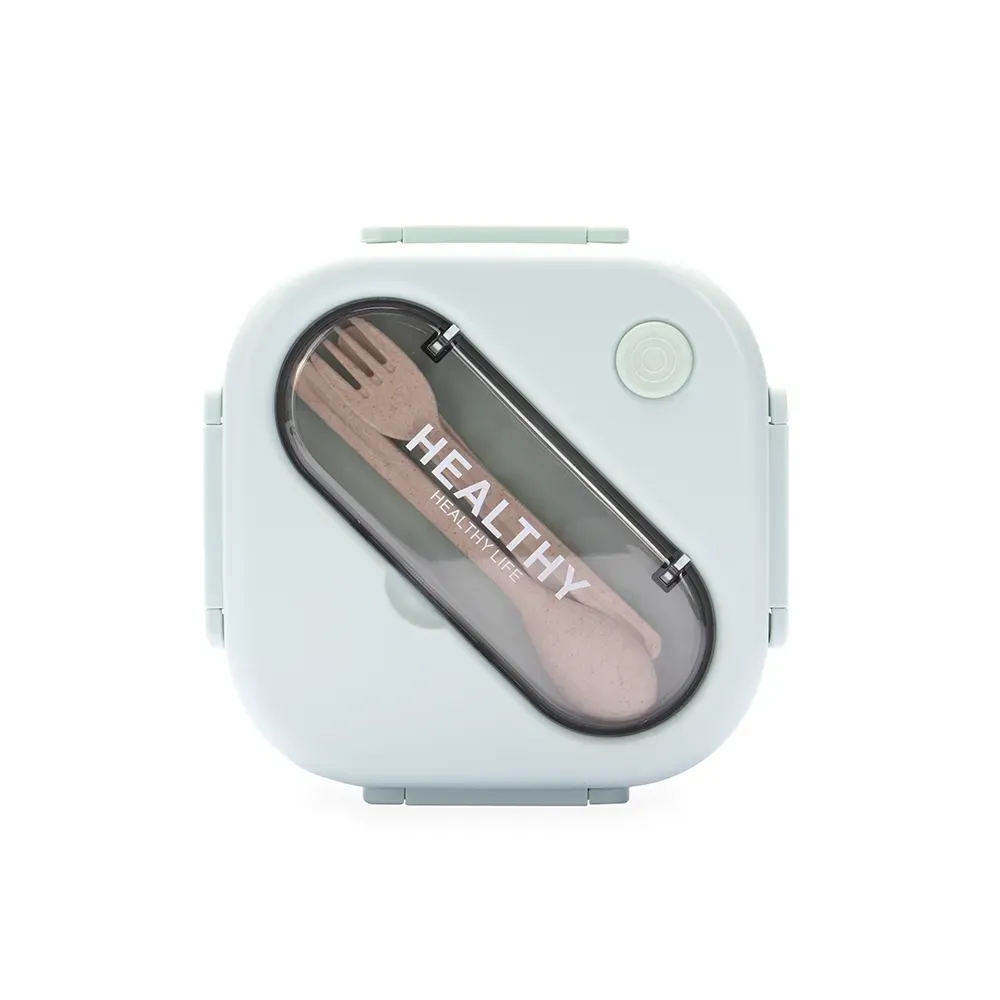 Marmita hermética plástica 1,2 litro personalizada, cor verde claro