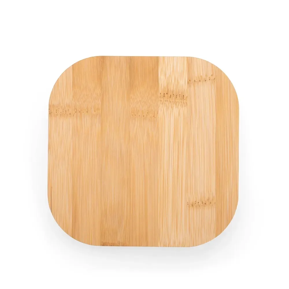 Marmita de vidro borossilicato 650ml personalizada com tampa de bambu, vai ao micro-ondas