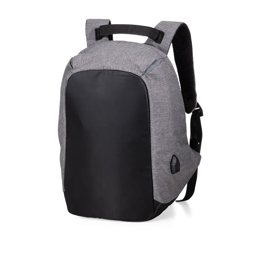 Mochila Antifurto USB Poliéster 24L personalizada cinza