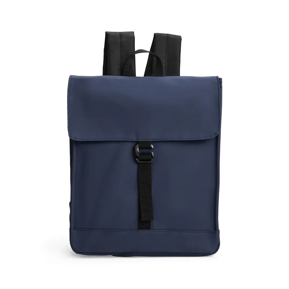 Mochila personalizada em couro sintético, 16 litros, cor azul escuro