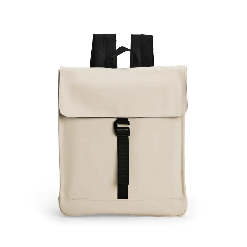 Mochila personalizada em couro sintético, 16 litros, cor creme