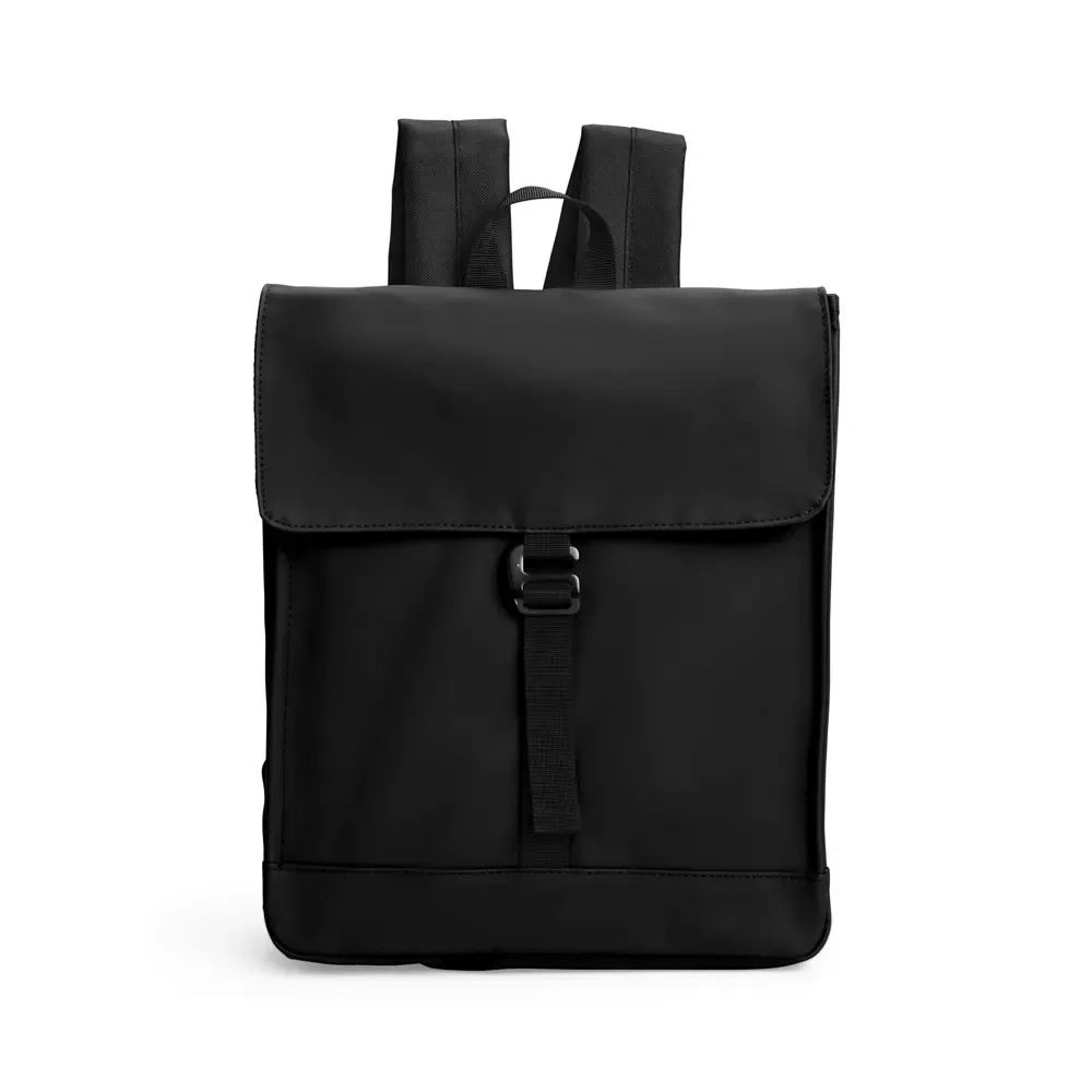 Mochila personalizada em couro sintético, 16 litros, cor preta
